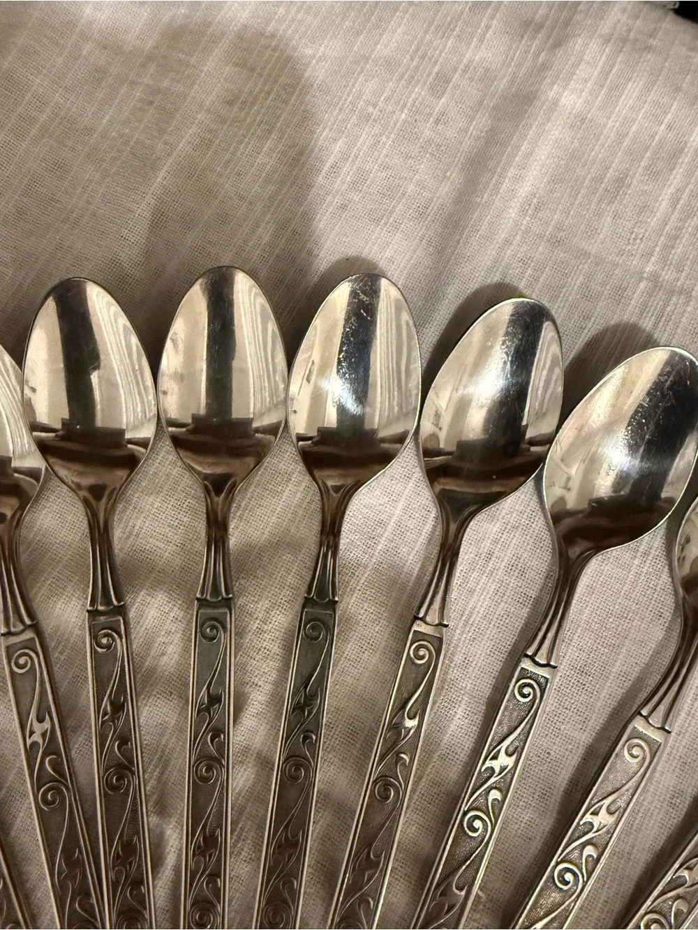 Vintage Oxford Hall Palo Alto Stainless Teaspoons - Set of 11 Iced Tea Spoons